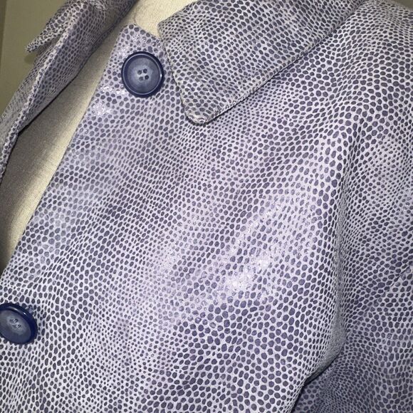 Colebrook & Co. Women's Purple Snake Print Leather Jacket Size Large - Picture 4 of 13